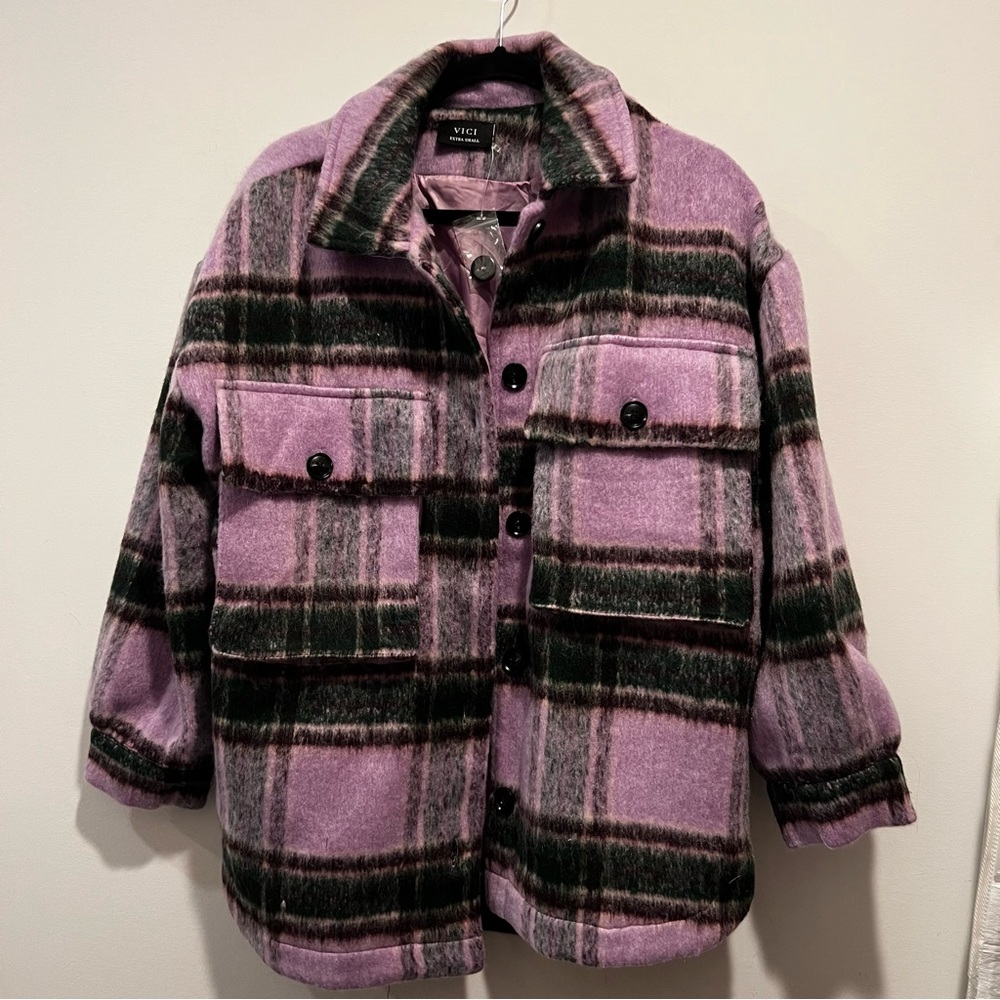 Vici oversized plaid shacket